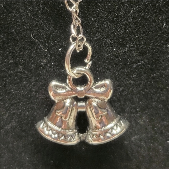 Silver Chain and Silver Christmas Bell Charm Necklace - Picture 1 of 10